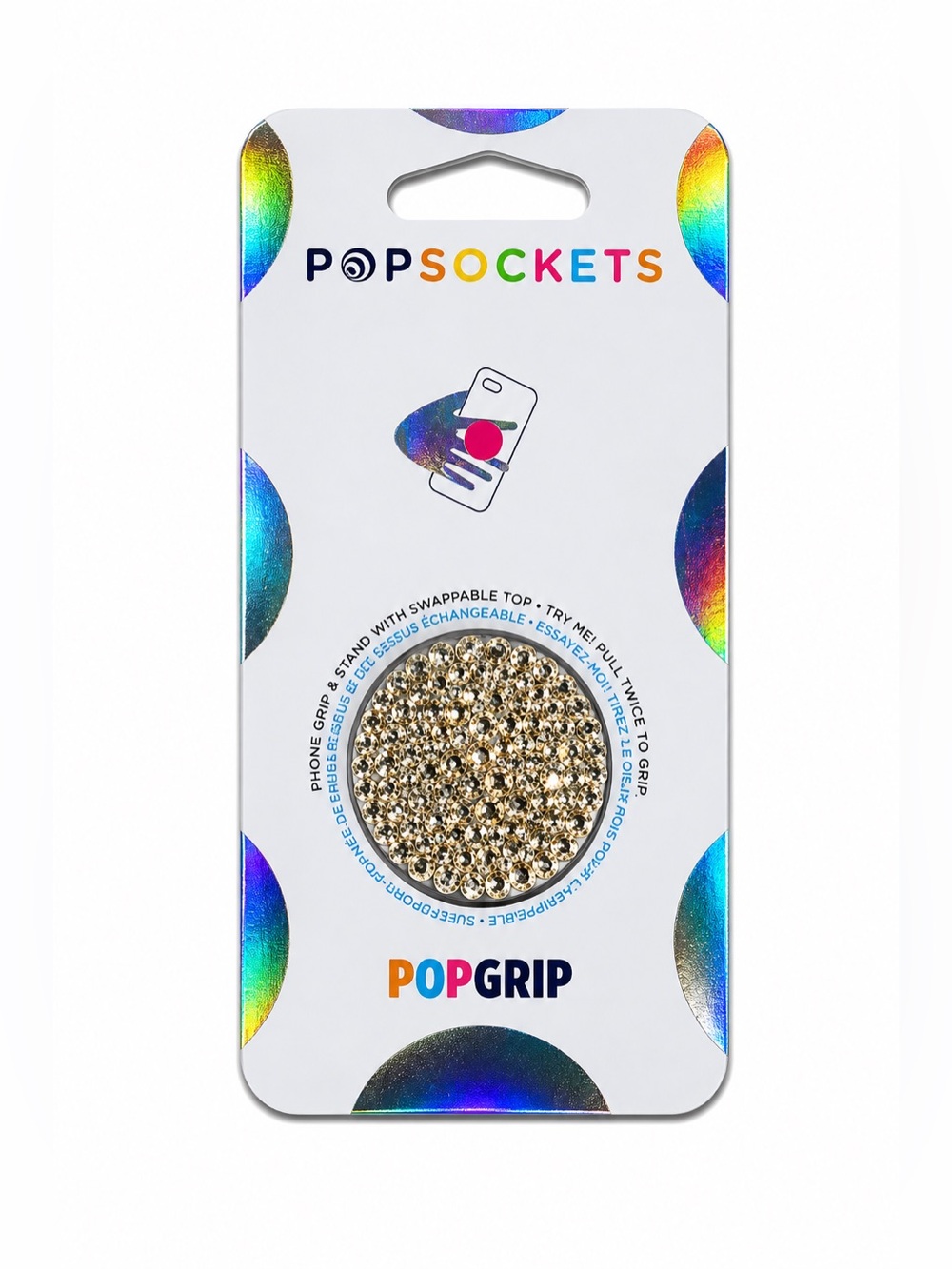 Gold Luxe Crystals PopSocket Phone Holder Grip New